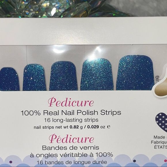 Color Street | Teenie Weenie Santorini, deep ocean blue glitter pedi set - Picture 4 of 8